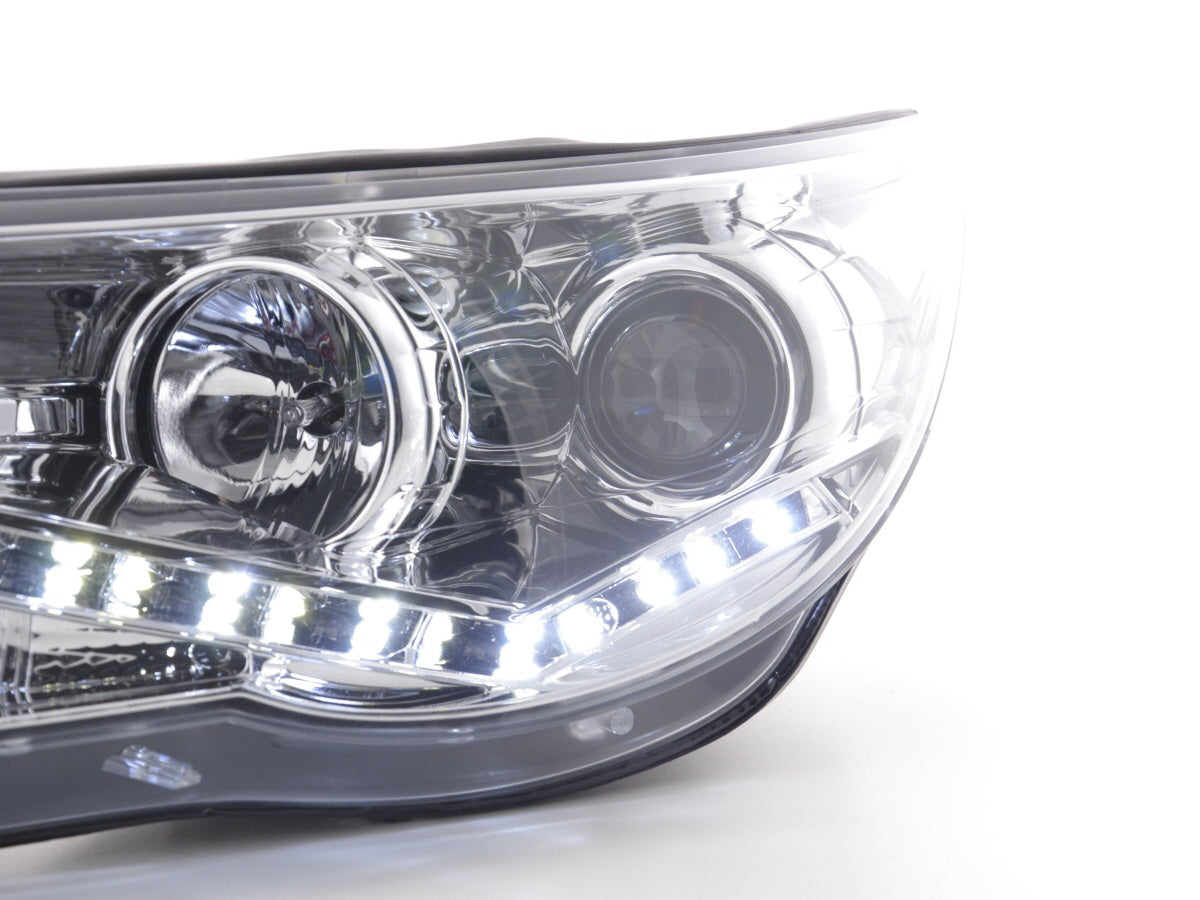 Scheinwerfer Set Daylight LED TFL-Optik VW Tiguan 07-11 chrom für Rechtslenker Scheinwerfer Set Daylight LED TFL-Optik VW Tiguan 07-11 chrom für Rechtslenker